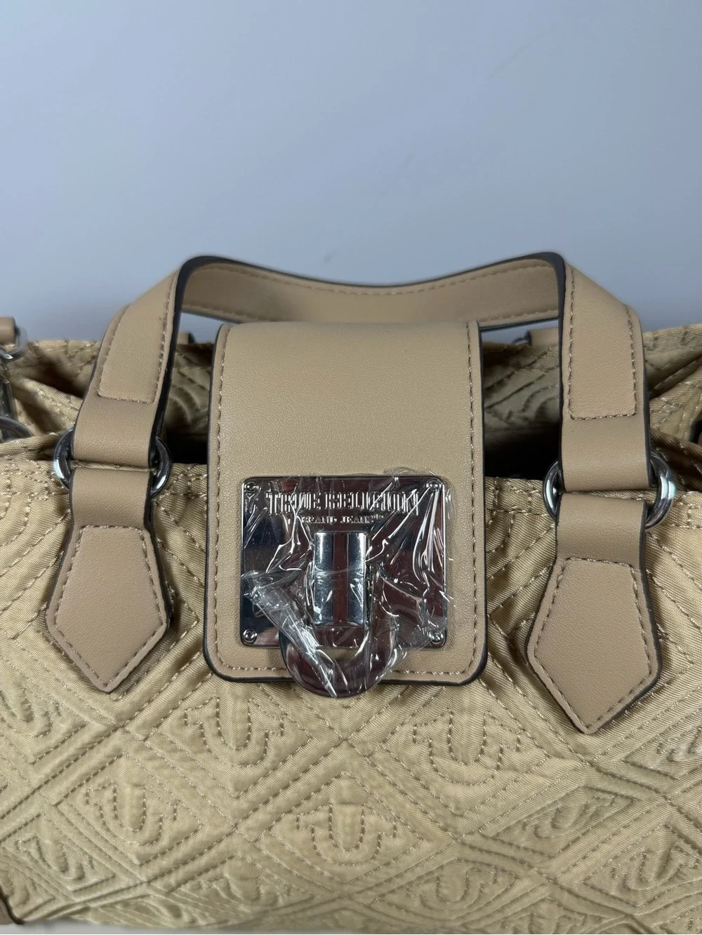 True Religion Quilted Beige Satchel